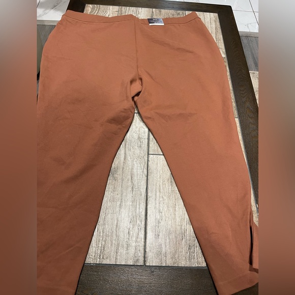 AVA & VIV Womens Brown Front Pockets Comfort Waist Split Front Ponte Pants Sz4X - Picture 5 of 11